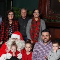 Laker family poses with Santa